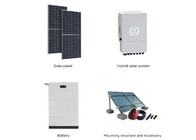 نظام الطاقة الشمسية 8KW 10KW هجين كامل مع محولات الألواح الكهروضوئية وبطارية الليثيوم
