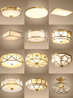 النحاس المحلي إضاءة الصمام مصباح السقف غطاء زجاجي غرفة المعيشة 10 ~ 50W مطعم مقهى