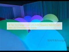 4ft Tap-To-Change-Color LED RGB Interactive Balloon Light: الكرات المثالية للجماهير LED للأحداث