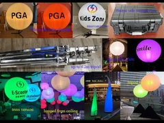 1.6 متر / 5.2 قدم مصباح بالون LED أبيض أو RGBW 400 واط لإضاءة الفعاليات - حامل ثلاثي القوائم، جملون، أو تعليق بالسقف الولايات المتحدة