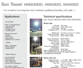 برج إضاءة بالون إضاءة ثلاثي القوائم بقدرة 2000 وات 4000 وات هاليد معدني 130 سم