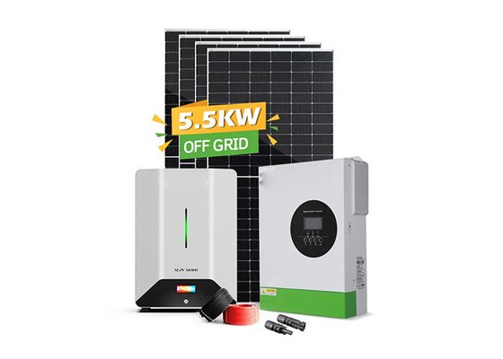 5.5kw نظام تخزين الطاقة من الطاقة الشمسية خارج الشبكة الحزمة الكاملة السيليكون أحادي البلور