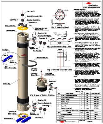 وحدة تصفية فوق الصفراء من دوبونت SFD-2860XP IntegraFlux uf مرشح غشاء تدفق 204 m3/day uf module غشاء