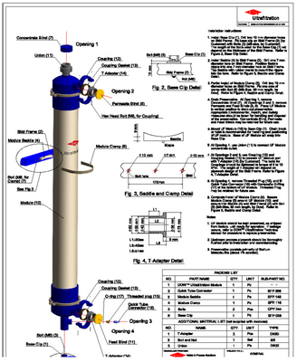 وحدة تصفية فوق الصفراء من دوبونت SFD-2860XP IntegraFlux uf مرشح غشاء تدفق 204 m3/day uf module غشاء