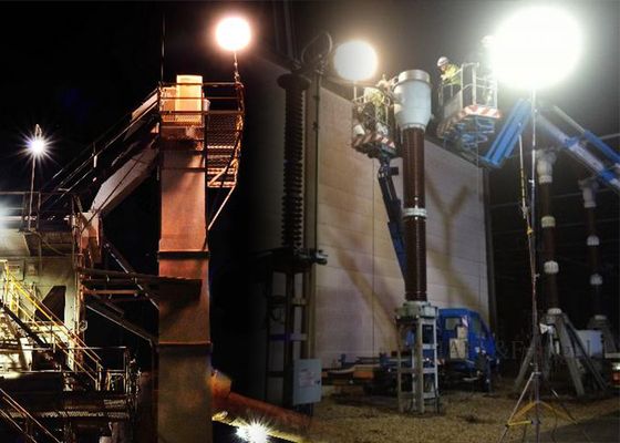 برج إضاءة بالون LED بقدرة 600 واط للسلامة - إضاءة خالية من الوهج لإصلاحات بناء الطرق