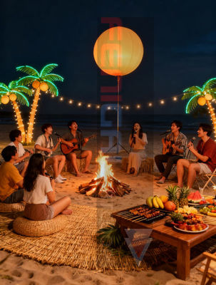 Decoration Inflatable Lighting Ball 400W RGB White Light w/DMX512 Ideal Balloon Light for Exhibition